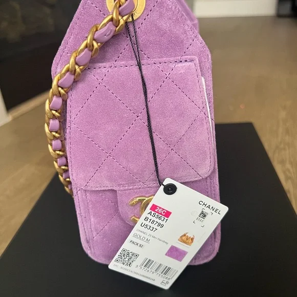 Chanel mini 25 from 26c purple suede hobo bag - Picture 3 of 7